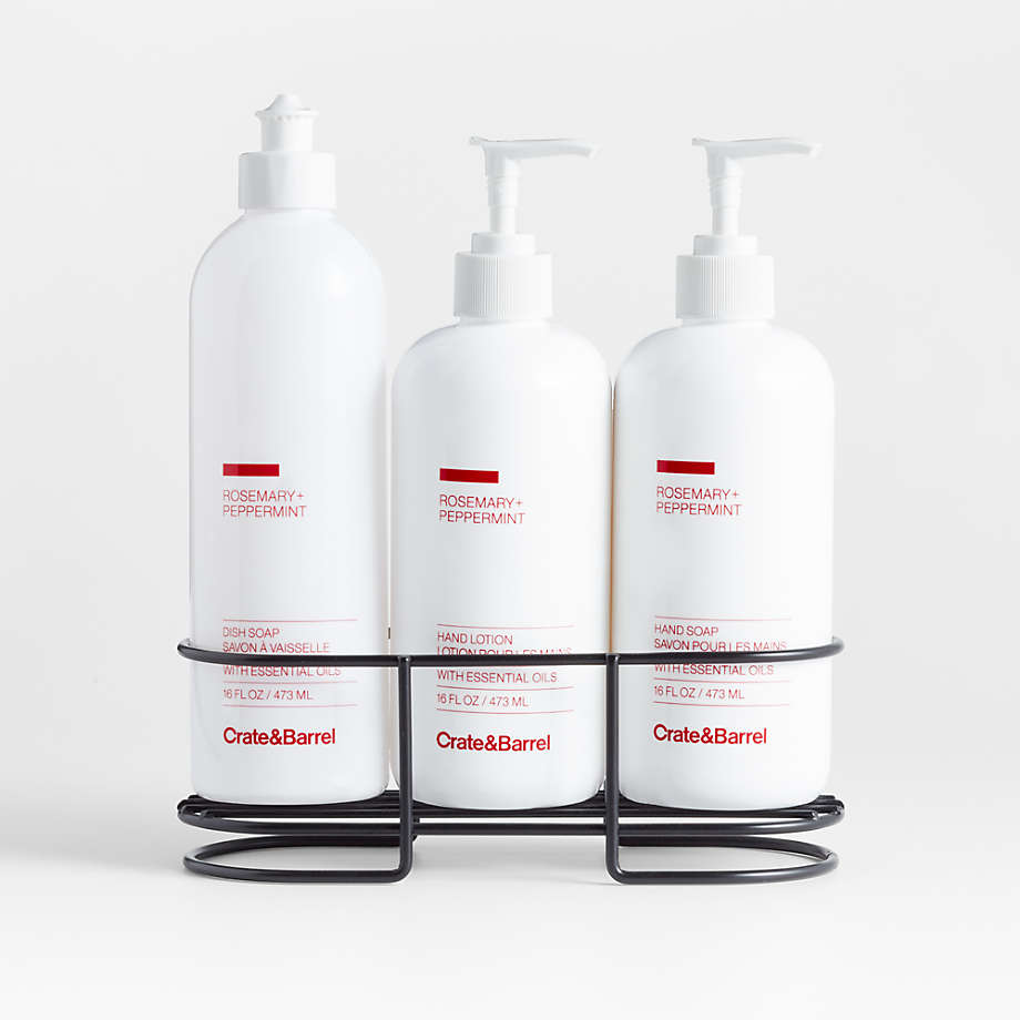 Rosemary + Peppermint Hand Soap, Lotion and Dish Soap 4Piece Kitchen