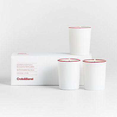 View Rosemary + Peppermint Mini Votive Candles, Set of 3 details