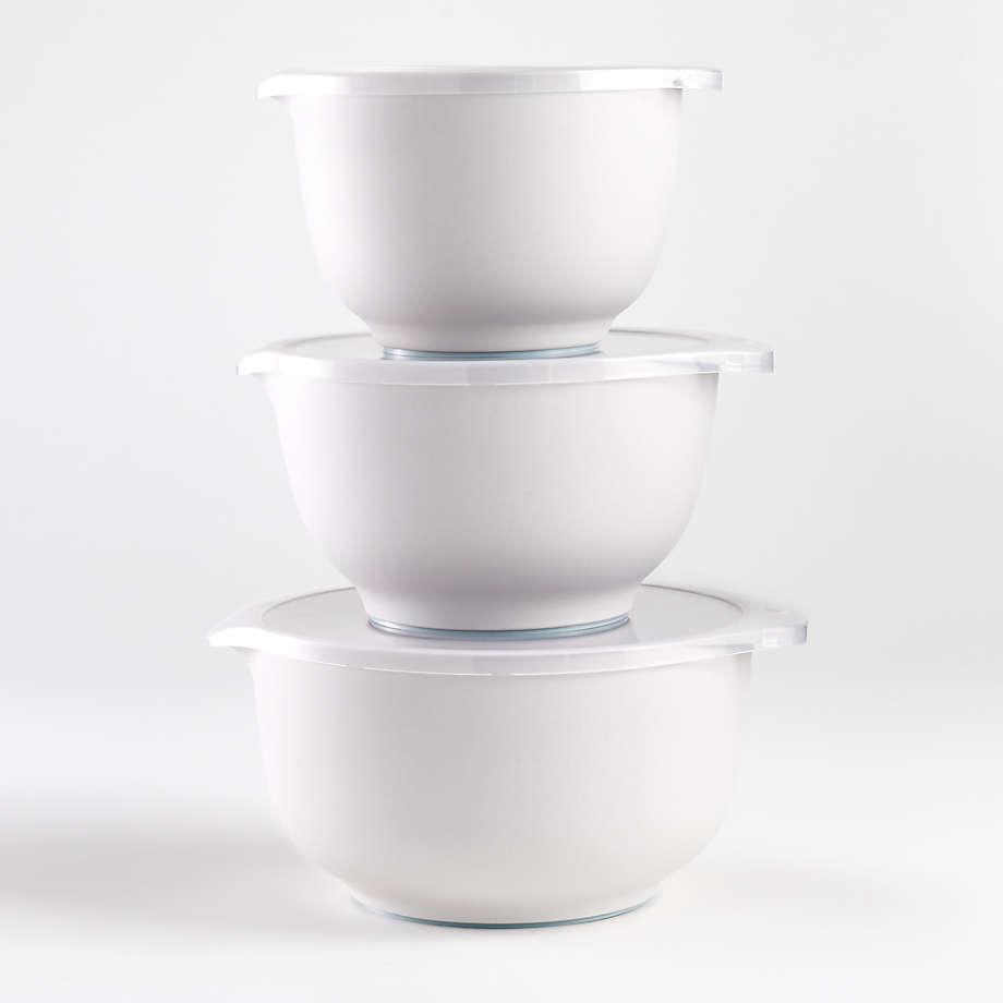 Orabel White Melamine Mixing Bowls with Lids, Set of 3 + Reviews, Crate &  Barrel