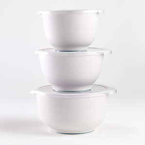 Orabel Melamine Bowls with Lids, Set of 3 | Crate & Barrel