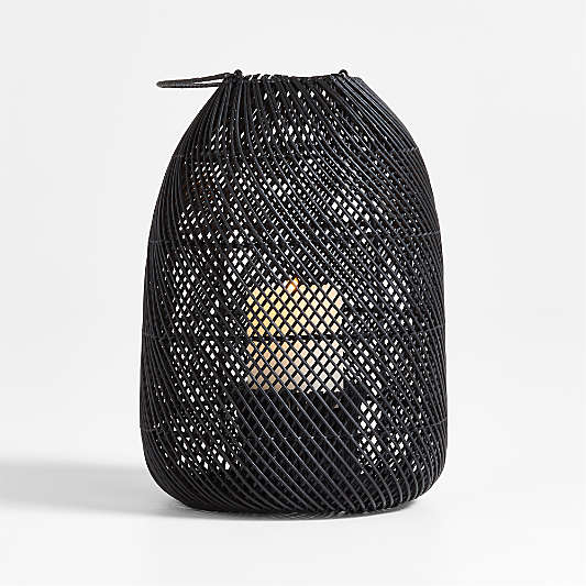 Rota Black Woven Lantern 17"