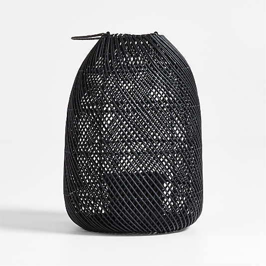 Rota Black Woven Lantern 17"