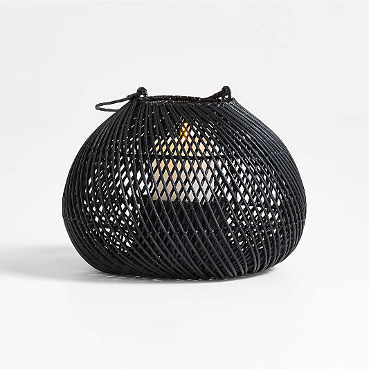 Rota Black Woven Lantern 9"