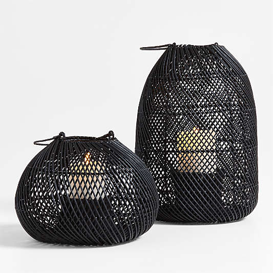 Rota Black Woven Lanterns