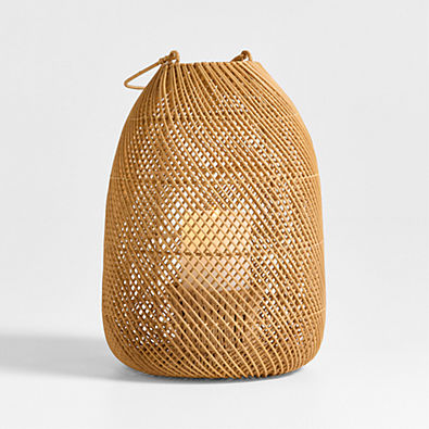 View Rota Natural Woven Lantern 17" details