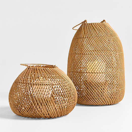 Rota Natural Woven Lanterns