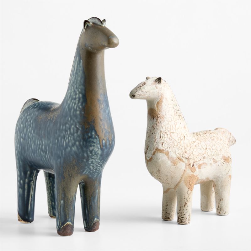 Rouen Earthenware Large Blue Decorative Horse Sculpture - image 7 of 8