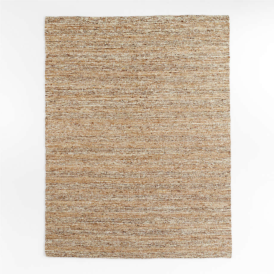 Rouen Jute/Wool Blend Triple Striped Espresso Brown Area Rug 8'x10