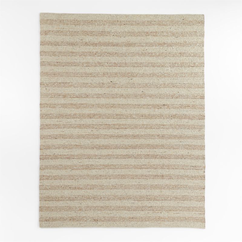 Rouen Jute/Wool Blend Triple Striped Sand Beige Area Rug 10'x14' - image 2 of 12