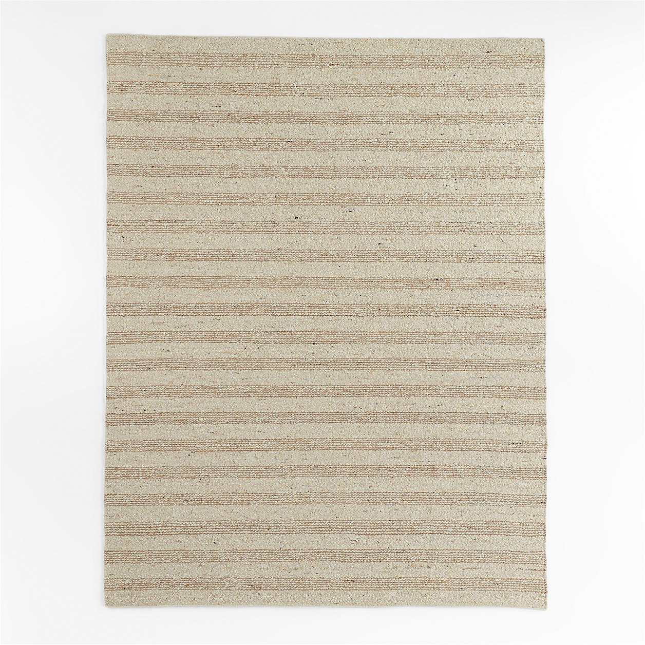 Rouen Jute/Wool Blend Triple Striped Sand Beige Area Rug 9'x12
