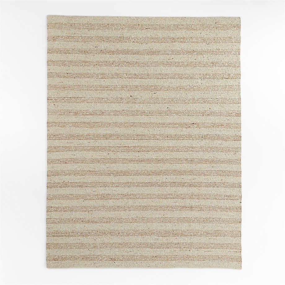 Ales Chenille and Jute/Cotton Blend White Area Rug 10'x14' +