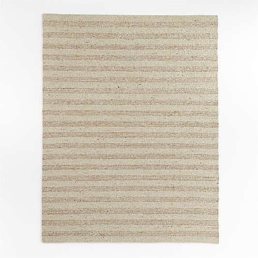 Rouen Jute /Wool Blend Triple Striped Sand Beige Rug