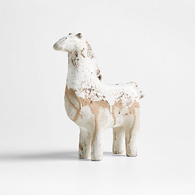 View Pompeii Earthenware Small White Decorative Horse Sculpture details