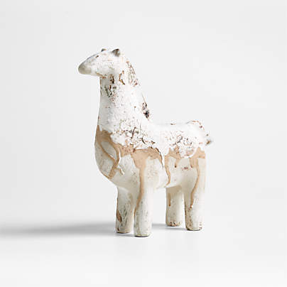 Rouen Small White Decorative Horse Sculpture