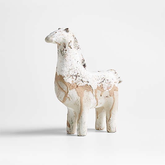 Pompeii Earthenware Small White Decorative Horse Sculpture