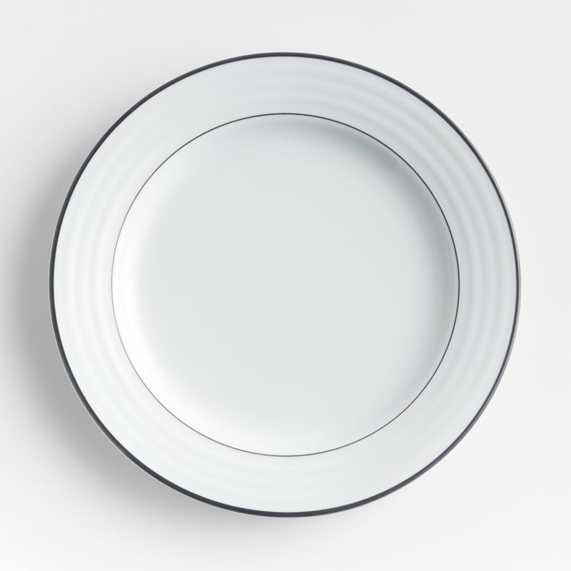 Roulette Black Band Dinner Plate + Reviews Crate & Barrel