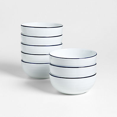 View Roulette Blue Band Bowls, Set of 8 details