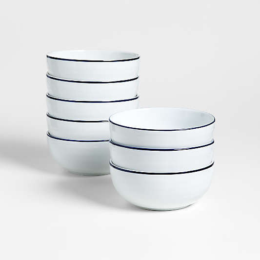 Roulette Blue Band Bowls, Set of 8