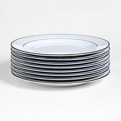 View Roulette Blue Band Dinner Plates, Set of 8 details