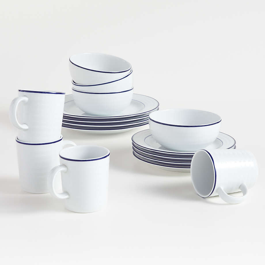 Buy William-sonoma Brasserie Blue-banded Porcelain Large Saucers