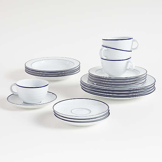 Roulette Blue Band 20-Piece Dinnerware Set