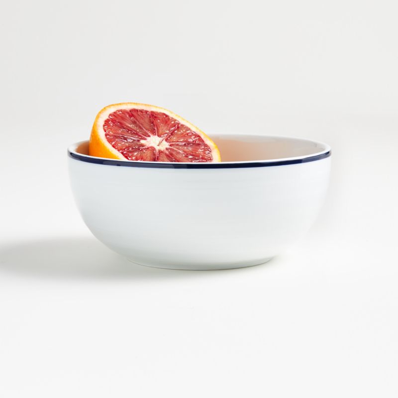 Brasserie Blue-Banded Porcelain Cereal Bowls