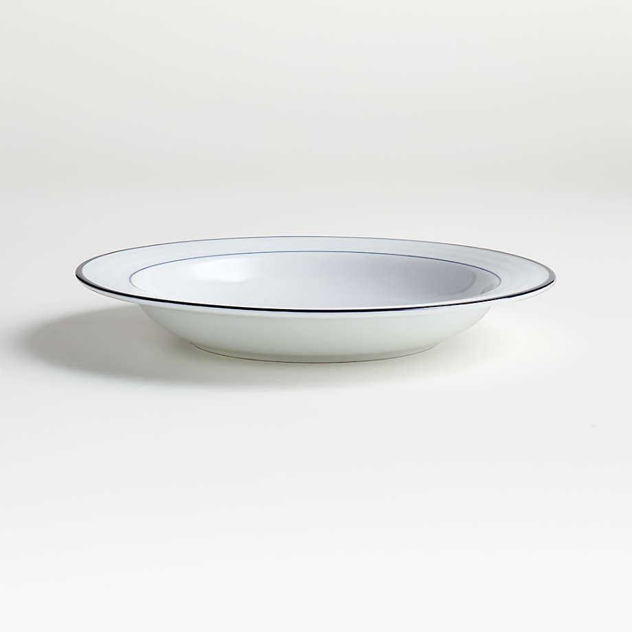 Roulette Blue Band Bowl Plate | Crate & Barrel