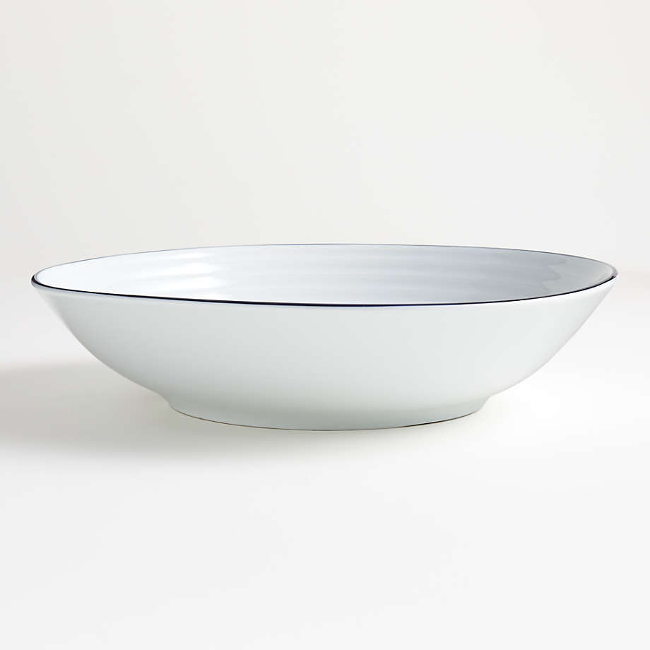 Roulette Blue Band Serving Bowl | Crate & Barrel