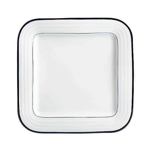 Roulette Blue Band 10.25" Square Dinner Plate