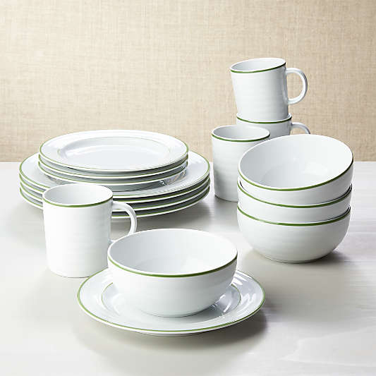 Roulette Green Band 16-Piece Dinnerware Set