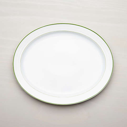 Roulette Green Band Oval Platter