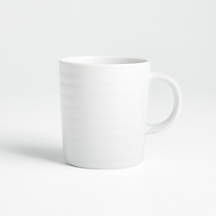 Roulette 10-oz. White Porcelain Mug + Reviews | Crate & Barrel