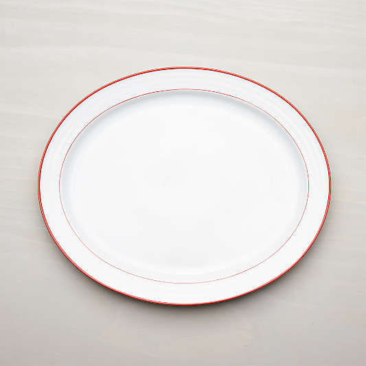 Roulette Red Band Oval Platter