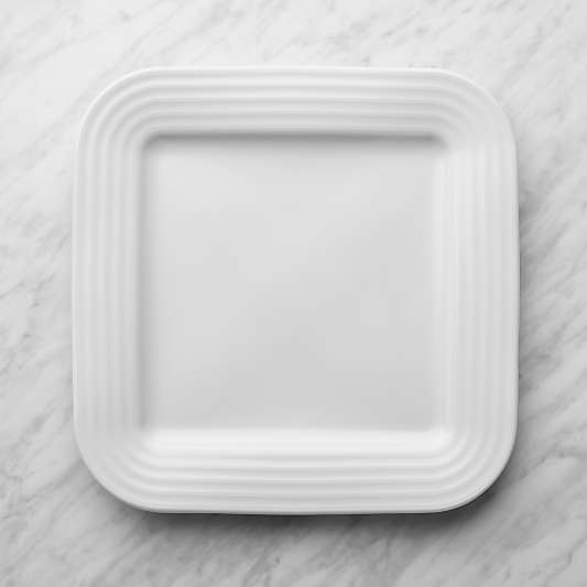 Roulette White Square Dinner Plate