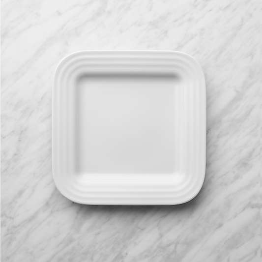 Roulette White Square Salad Plate