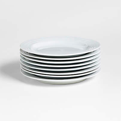 Roulette White Salad Plates, Set of 8