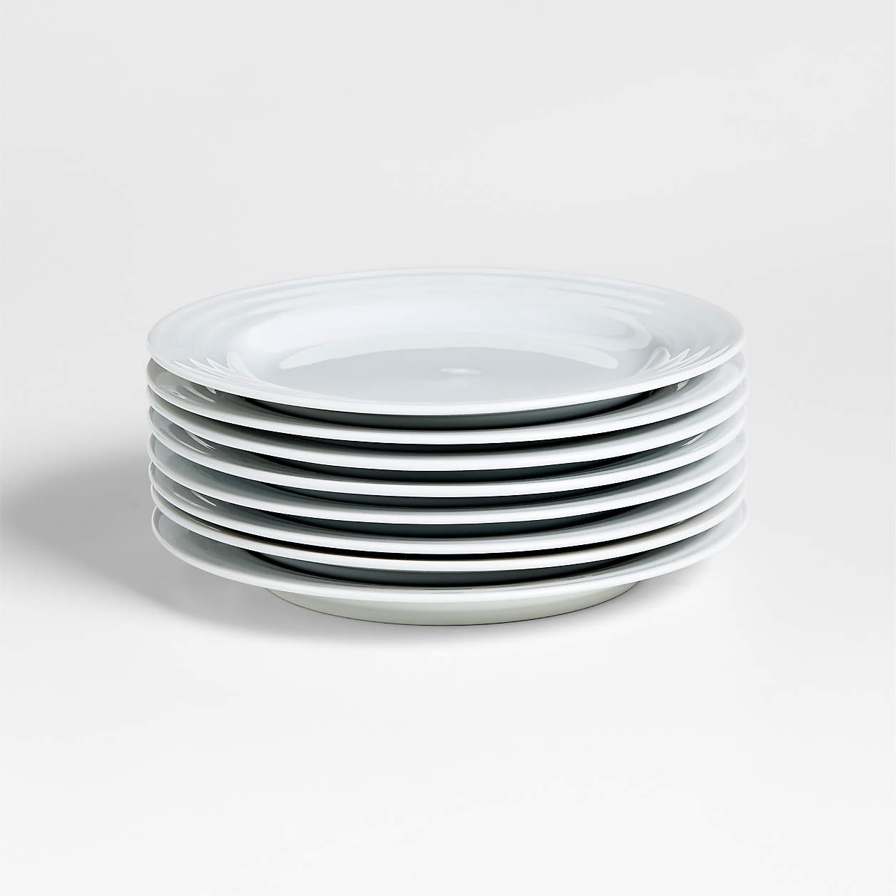 Roulette White Salad Plates, Set of 8 Crate & Barrel