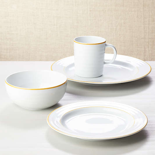 Roulette Yellow Band 4-Piece Place Setting