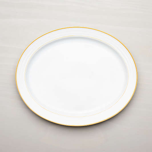 Roulette Yellow Band Oval Platter