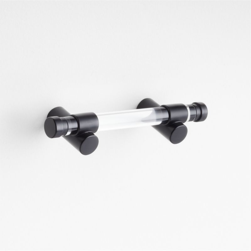 Round Acrylic Black Cabinet Drawer Bar Pull 3" - image 3 of 4