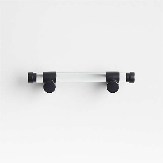 Round Acrylic Black Cabinet Drawer Bar Pull 3"