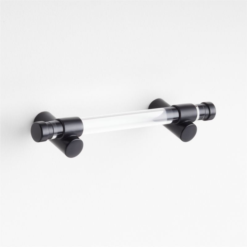 Round Acrylic Black Cabinet Drawer Bar Pull 4" - image 4 of 5