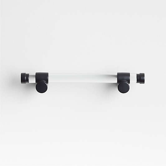 Round Acrylic Black Cabinet Drawer Bar Pull 4"