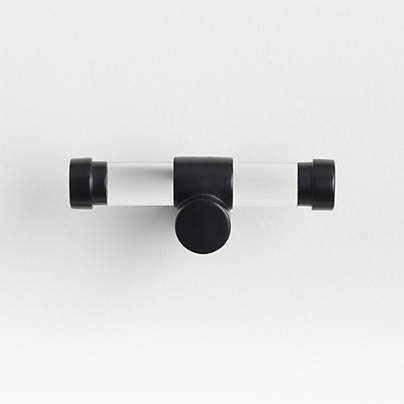 Round Acrylic Black Cabinet Knob