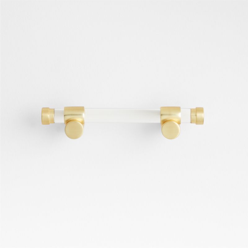 Viewing product image Round Acrylic Brushed Brass Cabinet Drawer Bar Pull 3" - image 1 of 4