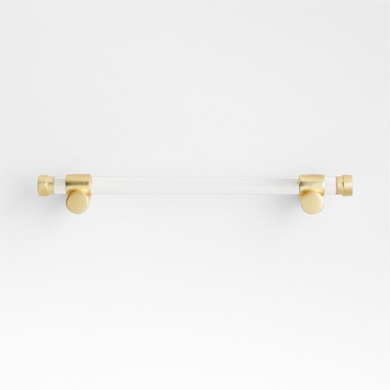 Round Acrylic Brushed Brass Cabinet Drawer Bar Pull 6" - image 0 of 5