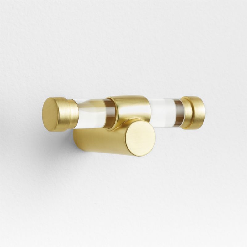 Round Acrylic Brushed Brass Cabinet Knob - image 4 of 5