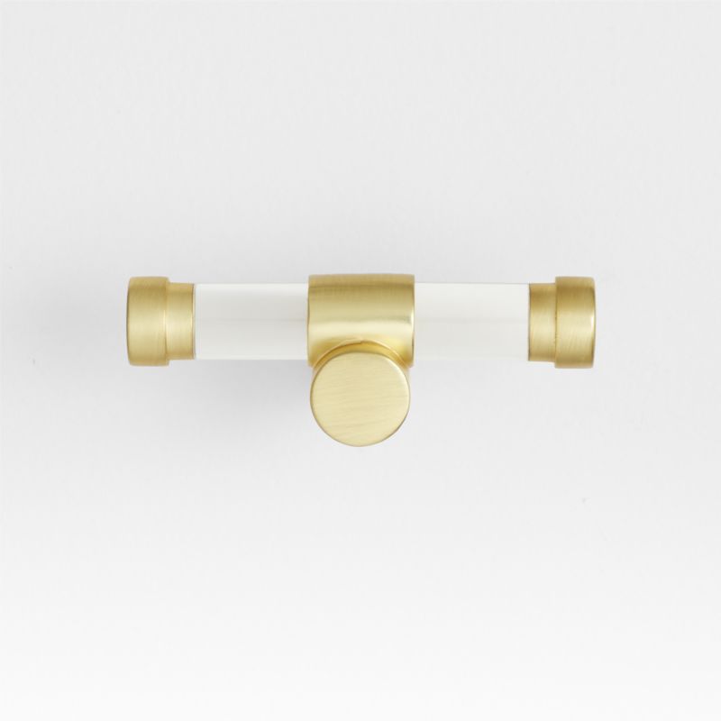 Round Acrylic Brushed Brass Cabinet Knob - image 0 of 5