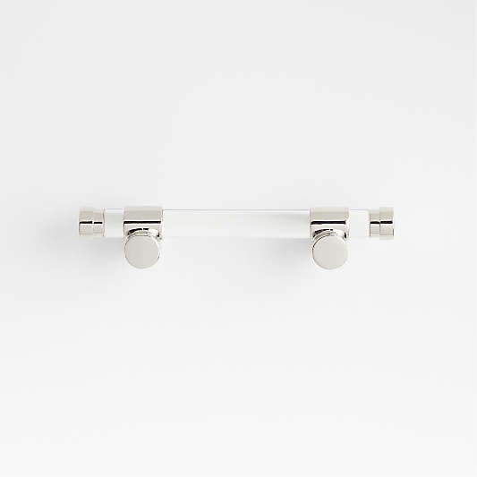 Round Acrylic Chrome Silver Cabinet Drawer Bar Pull 3"