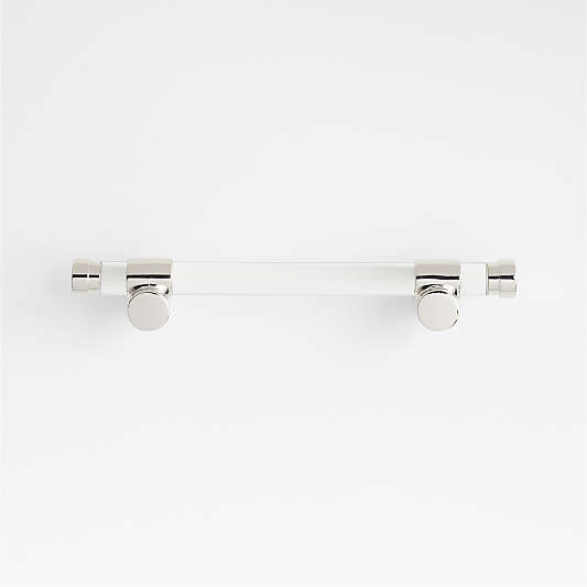 Round Acrylic Chrome Silver Cabinet Drawer Bar Pull 4"